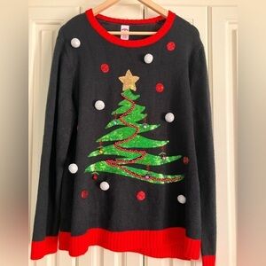 Holiday Time XXL Crew Neck Christmas Tree Ugly Christmas Party Knit Sweater